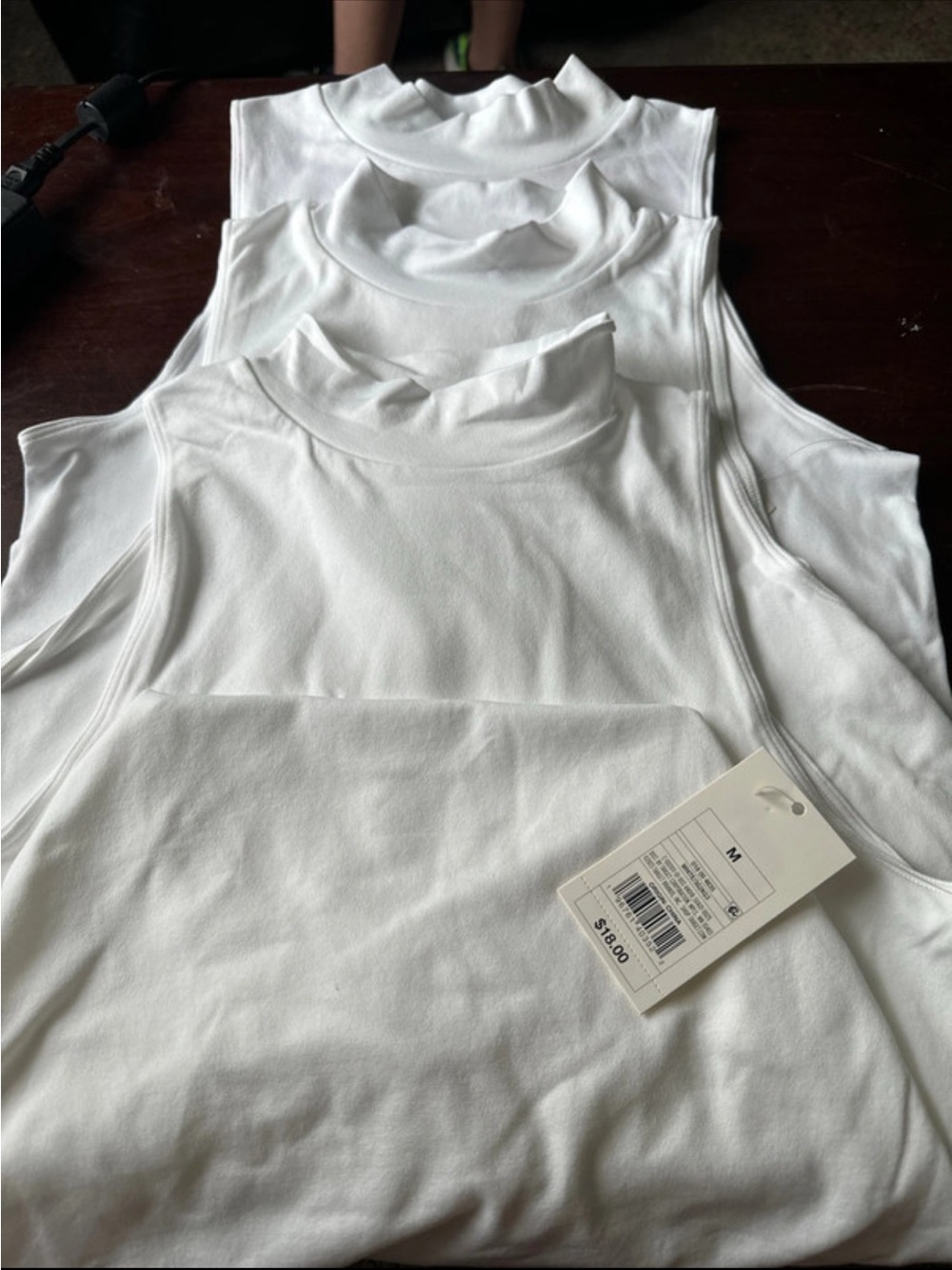 a new day White Sleeveless Mock Neck Bodysuit Set